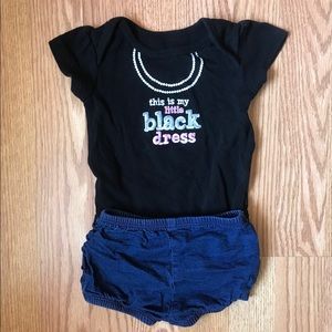 Baby 3-6 Mo’s Little Black Dress Onesie Set